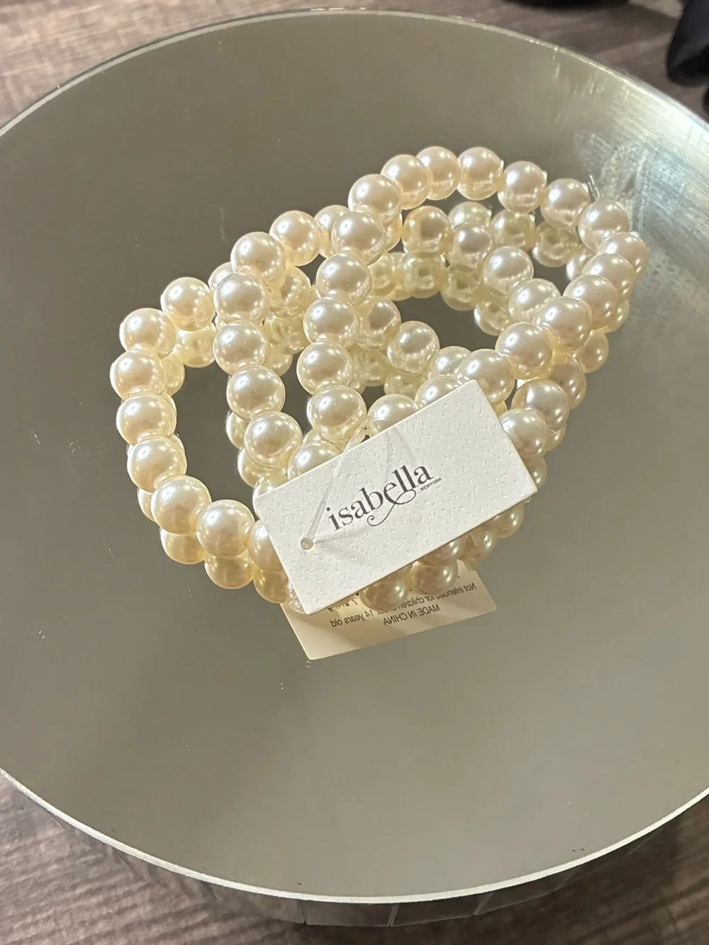 Isabella Ivory Faux Pearl Stretch Bracelet Set